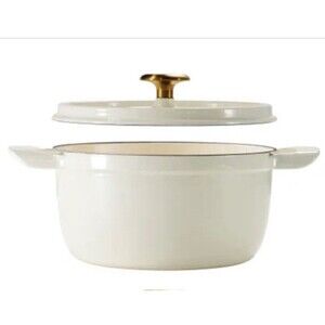New Tramontina 4 Qt Enameled Cast Iron Round Dutch Oven White Cream